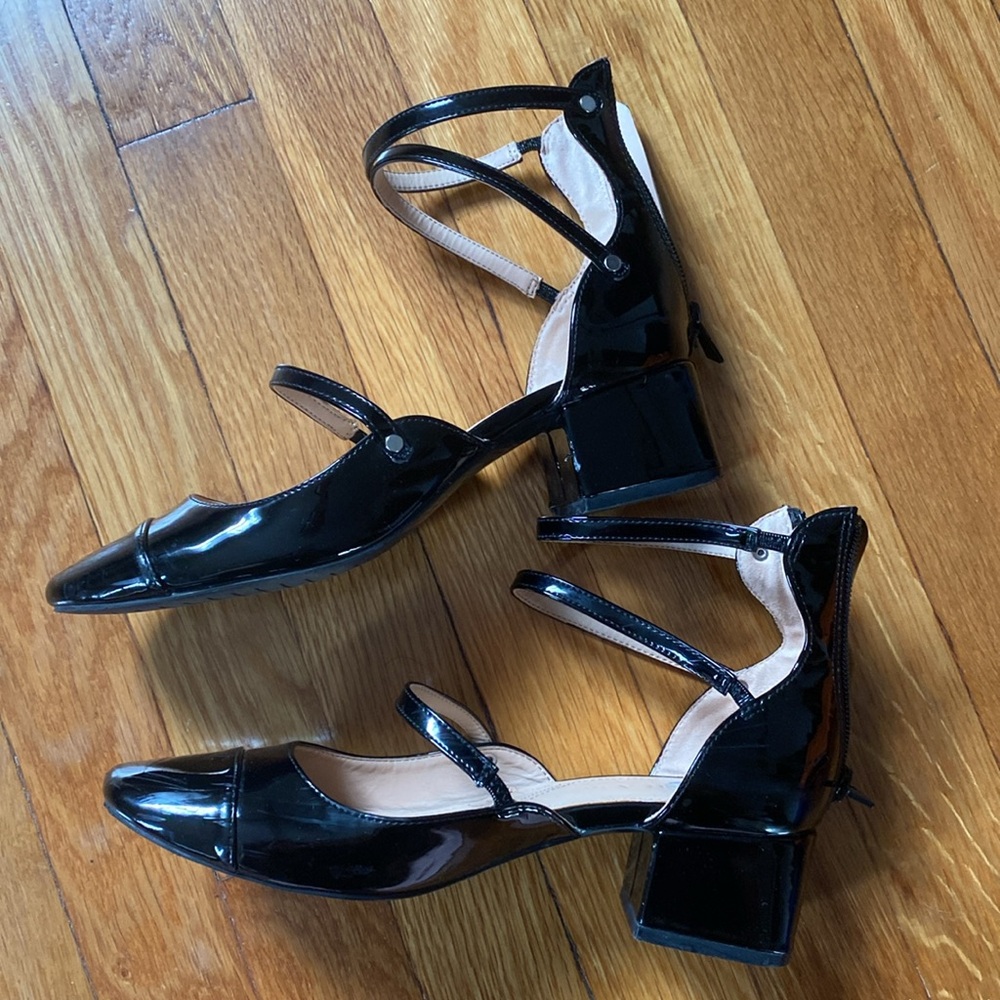 Zara black straps Mary Janes